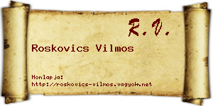 Roskovics Vilmos névjegykártya