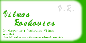 vilmos roskovics business card